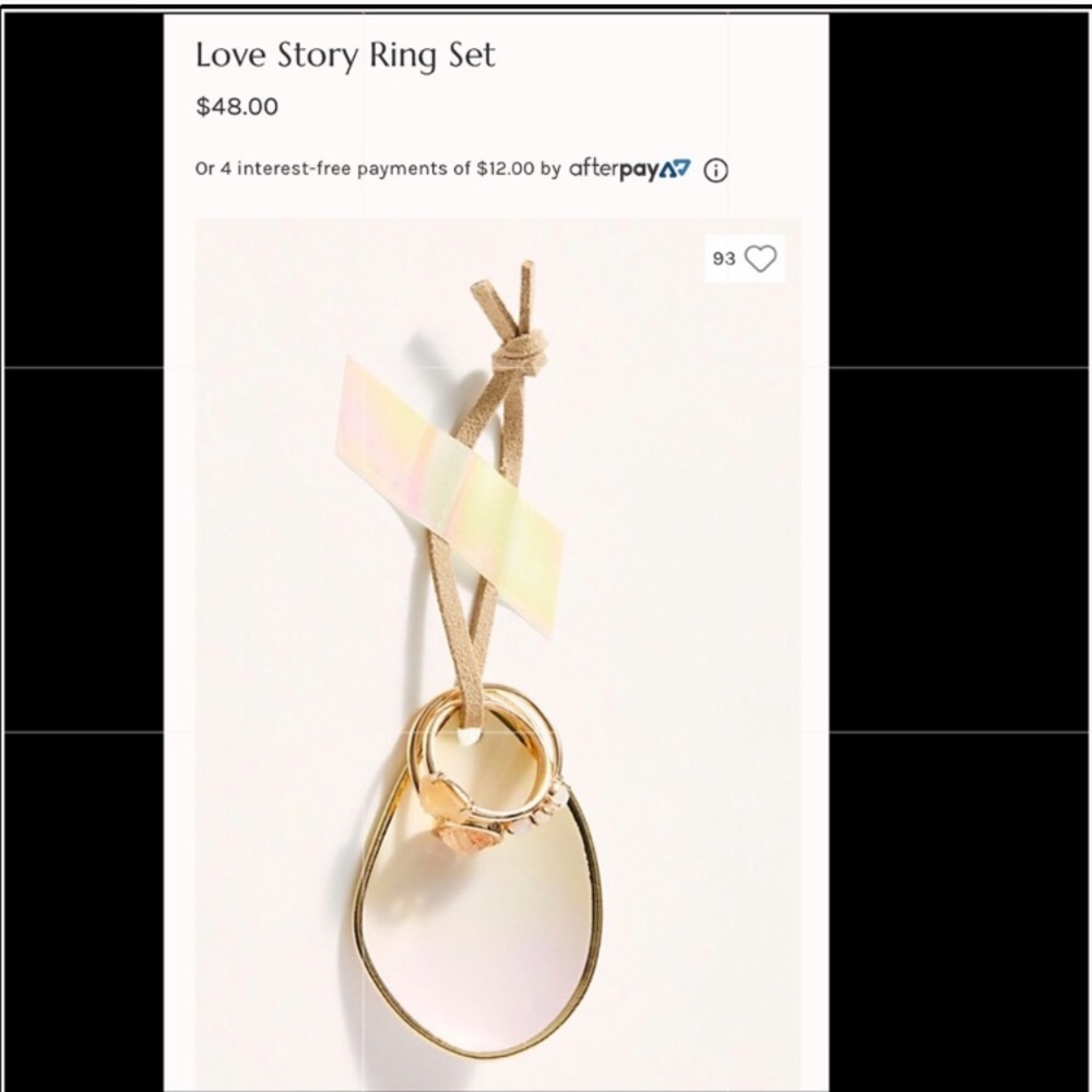 NWT Free People Love Story Ring Set in gold/rose color